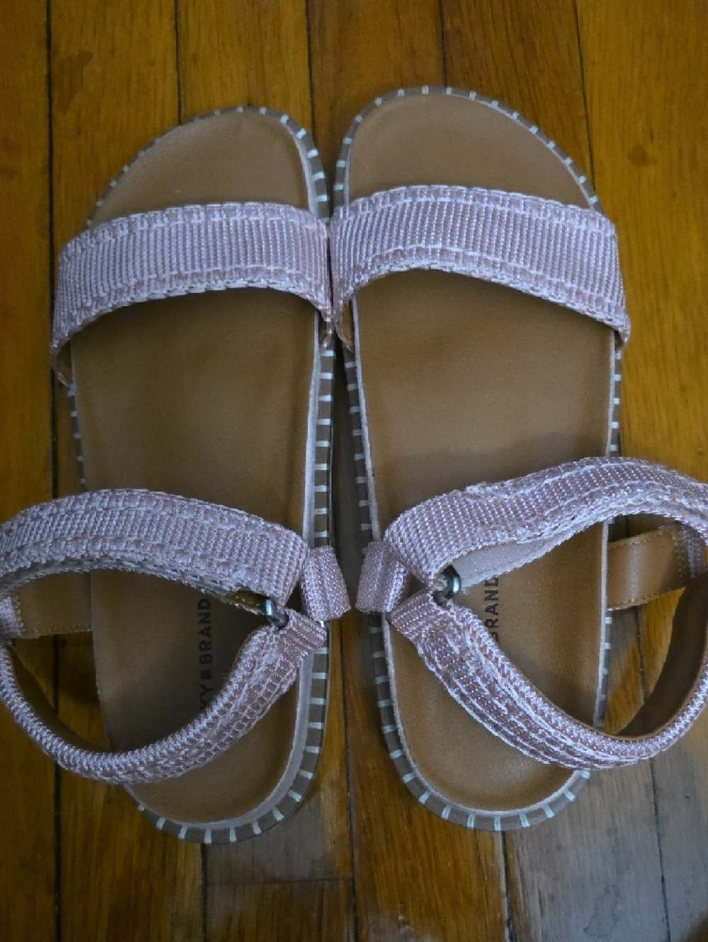 Lucky Brand Blush Pink Velcro Strap Sandals - Picture 3 of 3